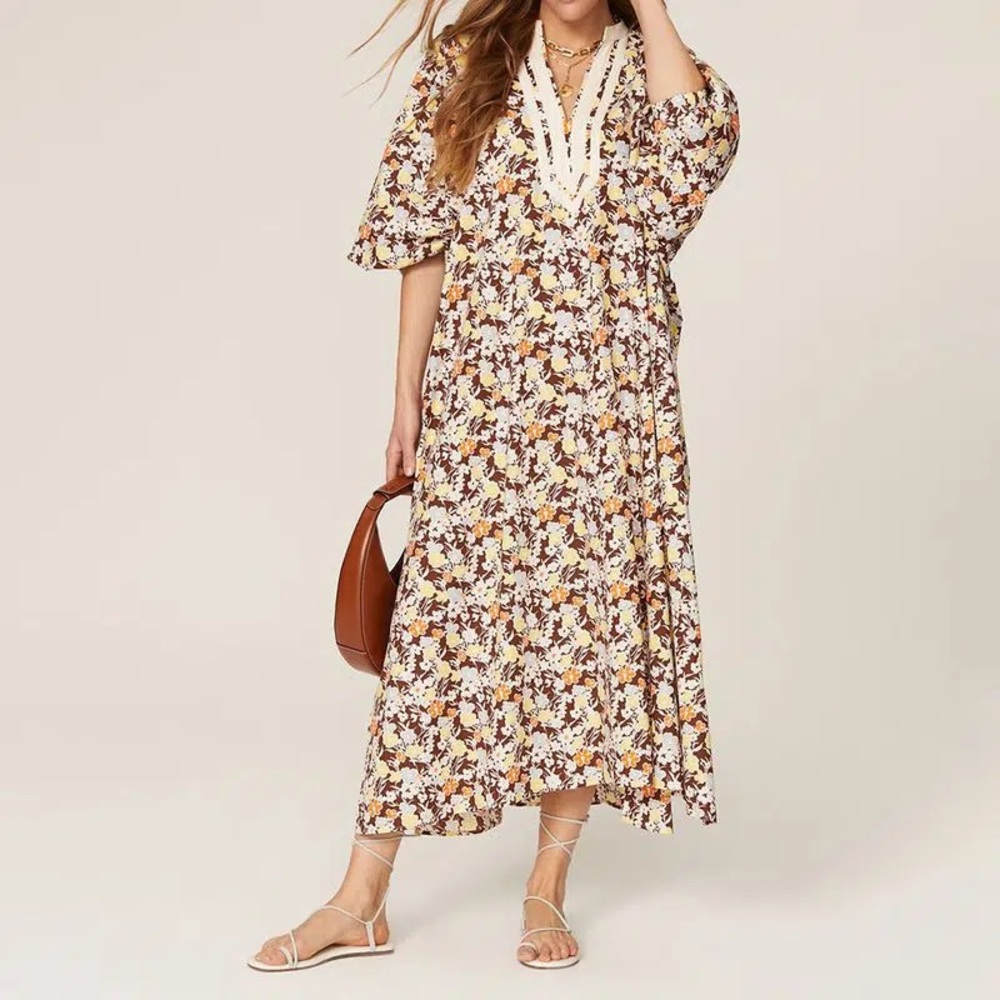 Tory Burch Printed Balloon Sleeve Dress